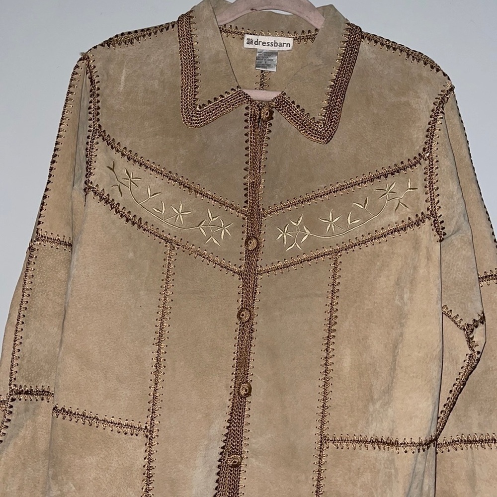 NWOT Dress Batn Boho Fringe leather Blend jacket - Picture 4 of 9